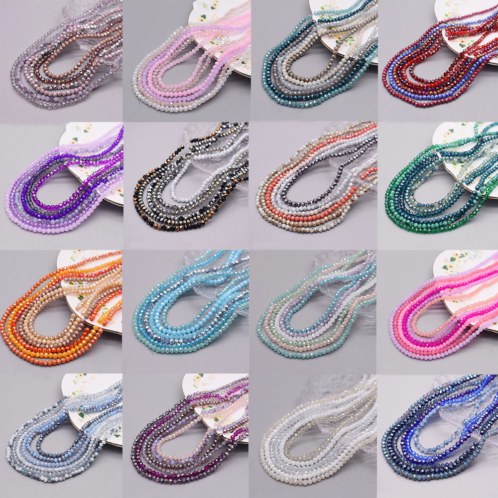 Glass Seed Beads 2Mm Jewelry Making - Skema kolorów 6 nici/worek 4mm Rondelle