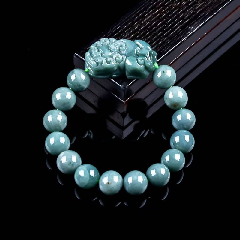 Beading - Naturalny prawdziwy szmaragdowy niebieski Pixiu, okrągła