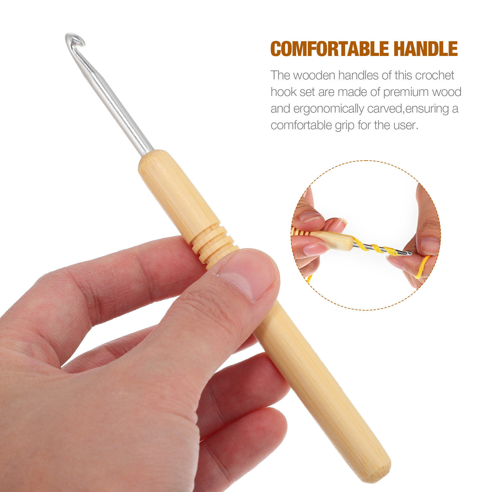 1 zestaw drewnianych szydełków – Wooden Crochet Hooks Ergonomic Handle recenzja i cena