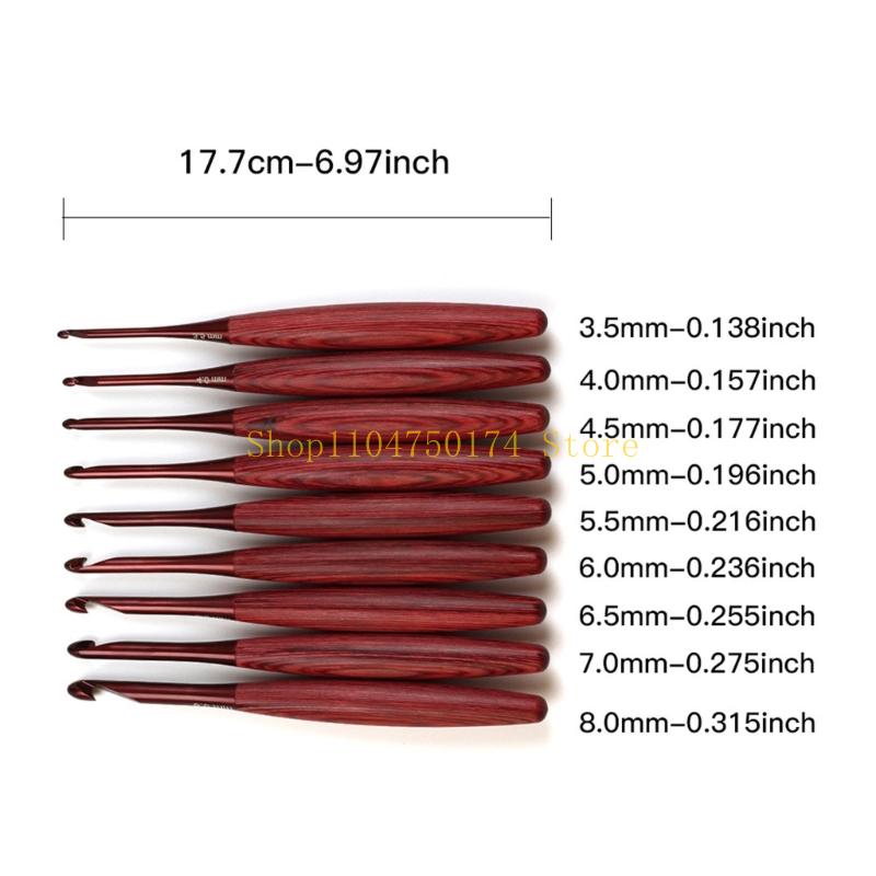 9 szt. Drewniany uchwyt alumin – Wooden Crochet Hooks Ergonomic Handle recenzja i cena