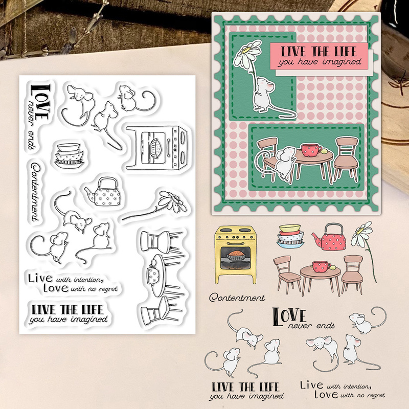 Suncraft Little Mouse & Kitche – Clear Silicone Stamps For Card Making recenzja i cena