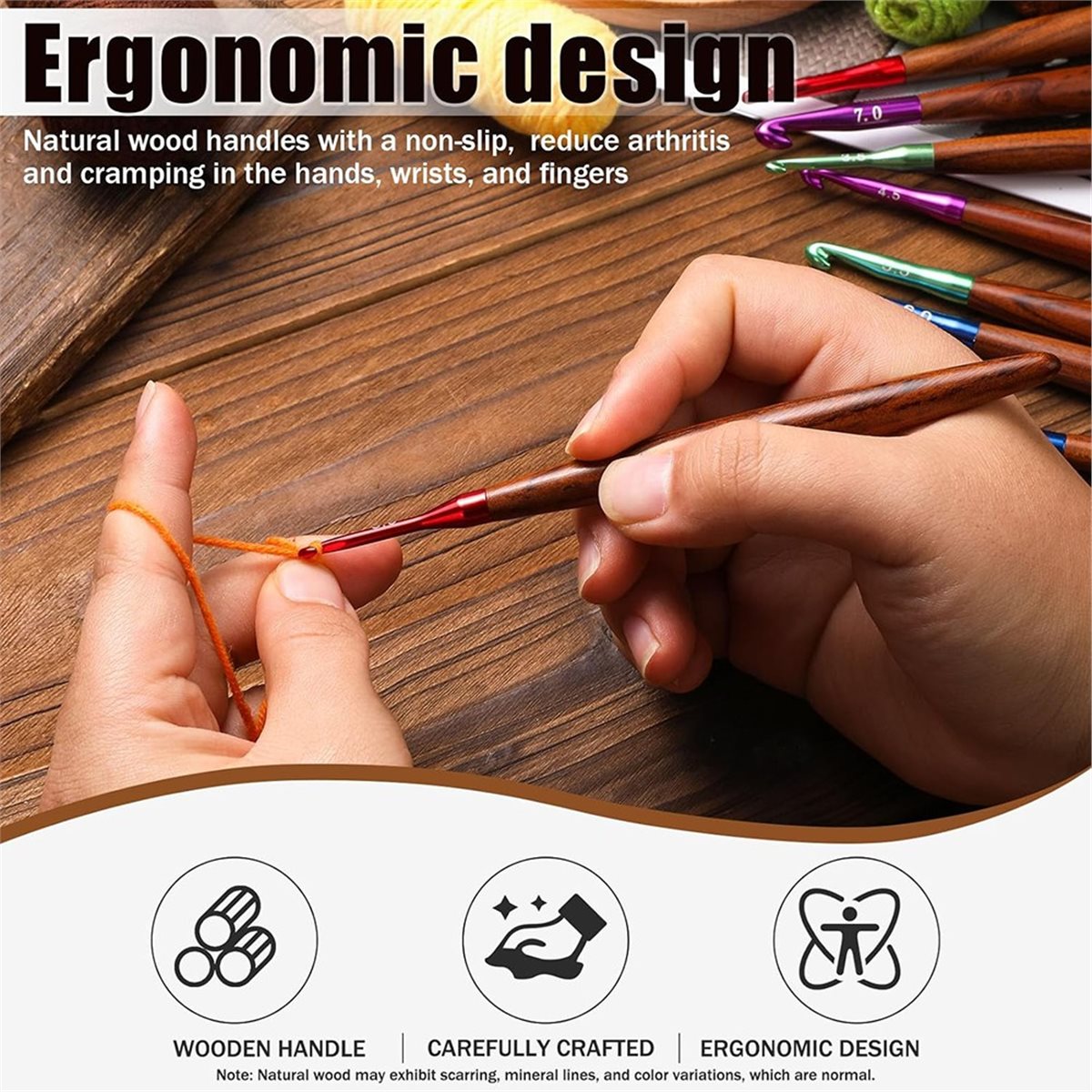 Zestaw nowych szydełek do szyd – Wooden Crochet Hooks Ergonomic Handle recenzja i cena