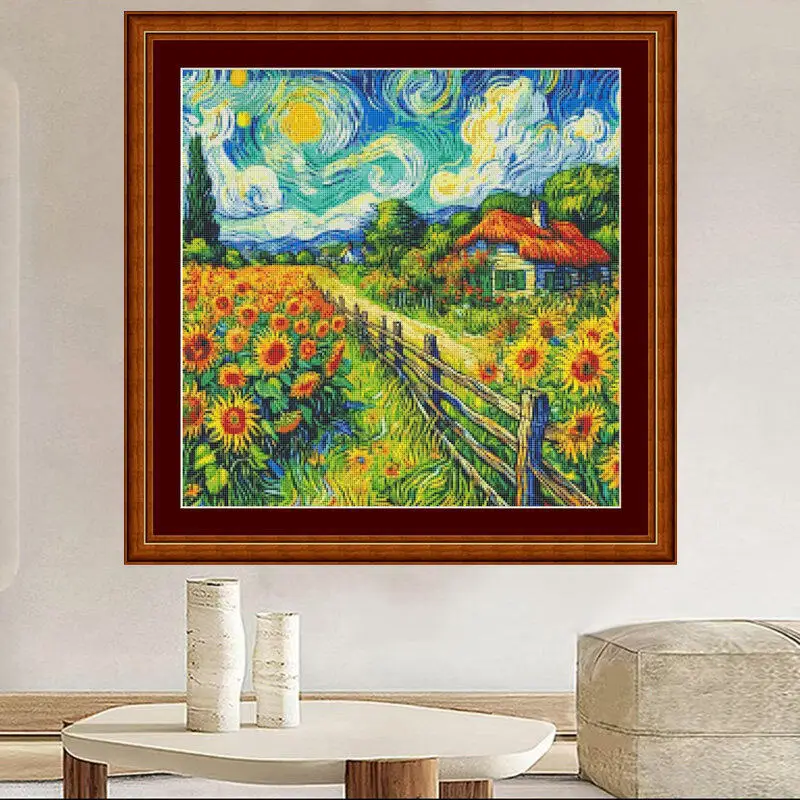 [[CC4656-Seria Van Gogh Farma  – Cross Stitch Stamped Kits Beginners recenzja i cena