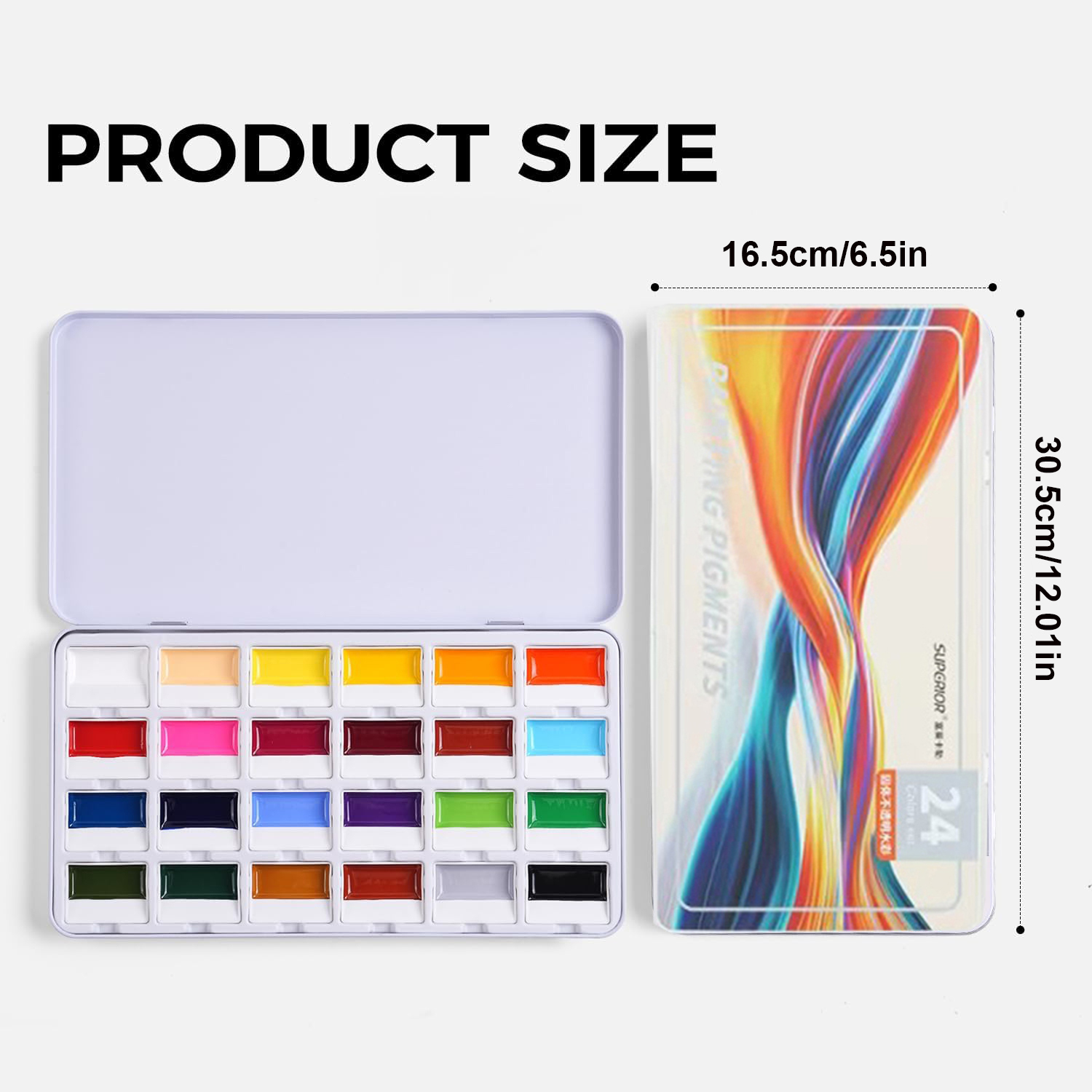 Zestaw 24 kolorów nieprzezrocz – Watercolor Paint Set Solid Pigment recenzja i cena