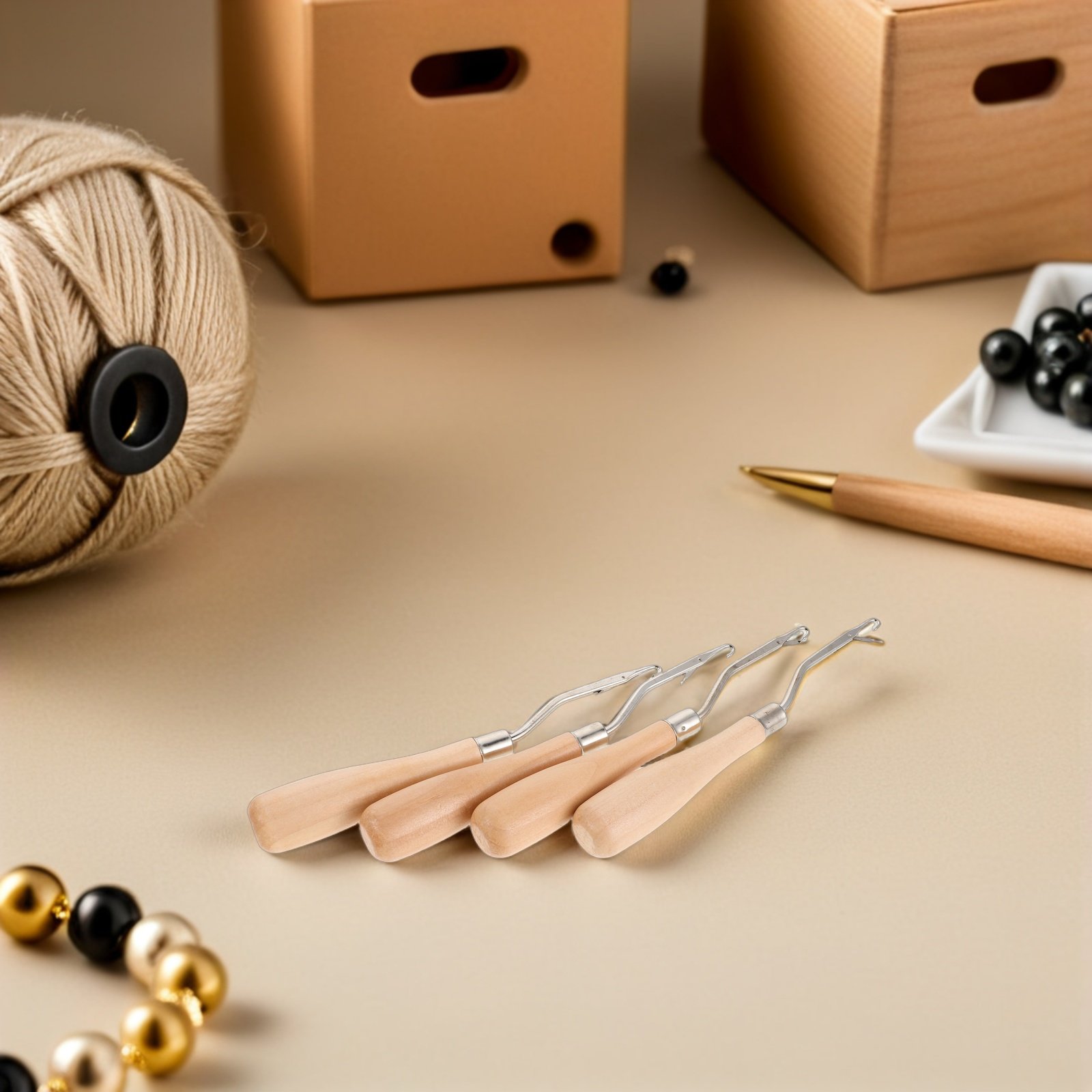 4 szt. szydełków z ergonomiczn – Wooden Crochet Hooks Ergonomic Handle recenzja i cena