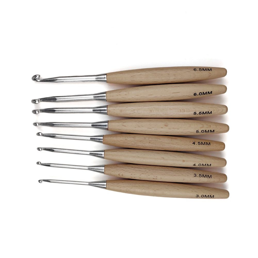 8 szt. Drewniane szydełko 16,5 – Wooden Crochet Hooks Ergonomic Handle recenzja i cena