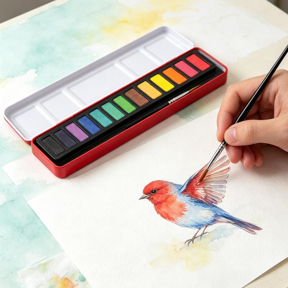 Przenośny zestaw farb akwarelo – Watercolor Paint Set Solid Pigment recenzja i cena
