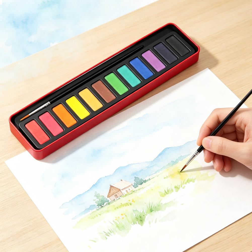 Przenośny zestaw farb akwarelo – Watercolor Paint Set Solid Pigment recenzja i cena