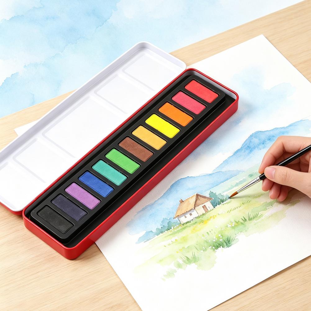 Przenośny zestaw farb akwarelo – Watercolor Paint Set Solid Pigment recenzja i cena