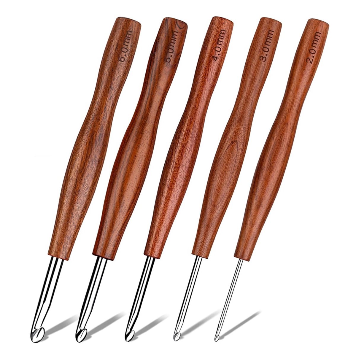 NOCM 5 szt. Szydełka do szydeł – Wooden Crochet Hooks Ergonomic Handle recenzja i cena