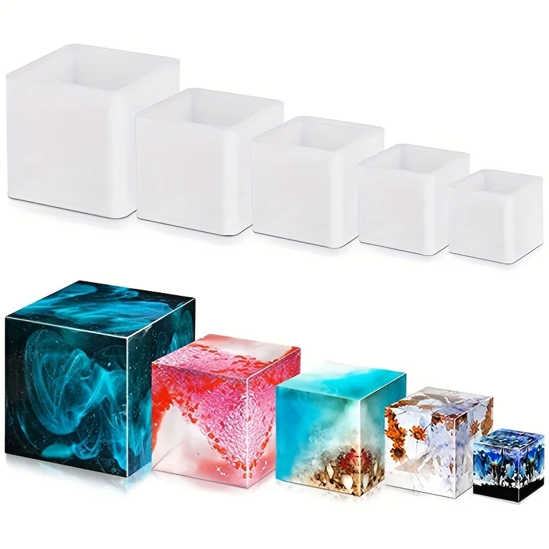 5 sztuk Kwadratowa forma silik – Silicone Epoxy Resin Molds Set recenzja i cena