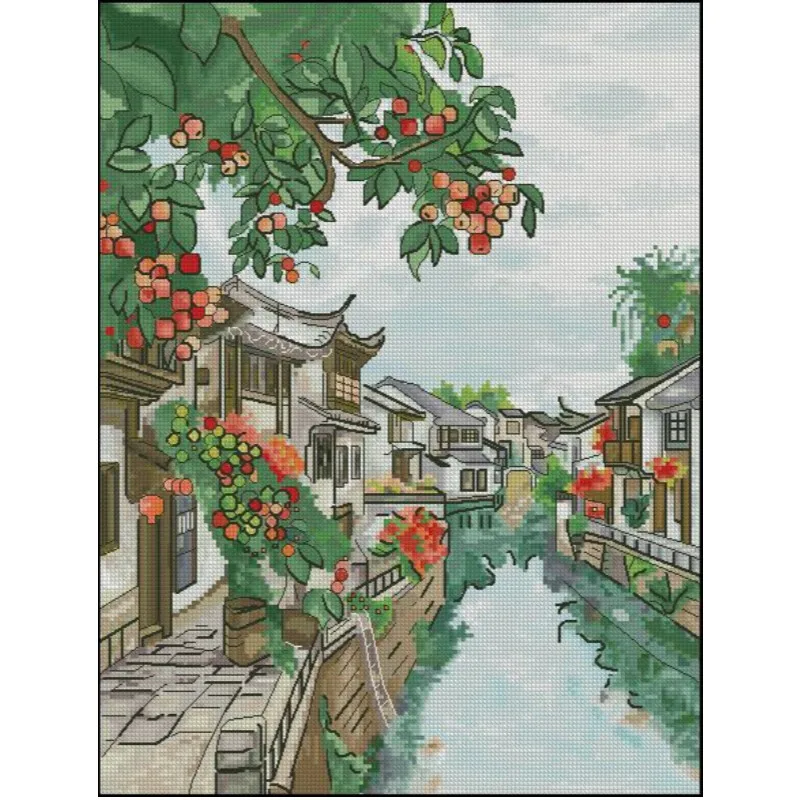 [[CC904-Water Town Jiangnan] Z – Cross Stitch Stamped Kits Beginners recenzja i cena