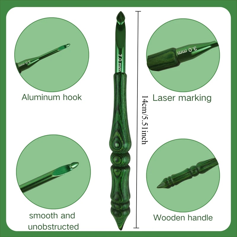 Zestaw 8 szt. szydełków 3,0-7, – Wooden Crochet Hooks Ergonomic Handle recenzja i cena