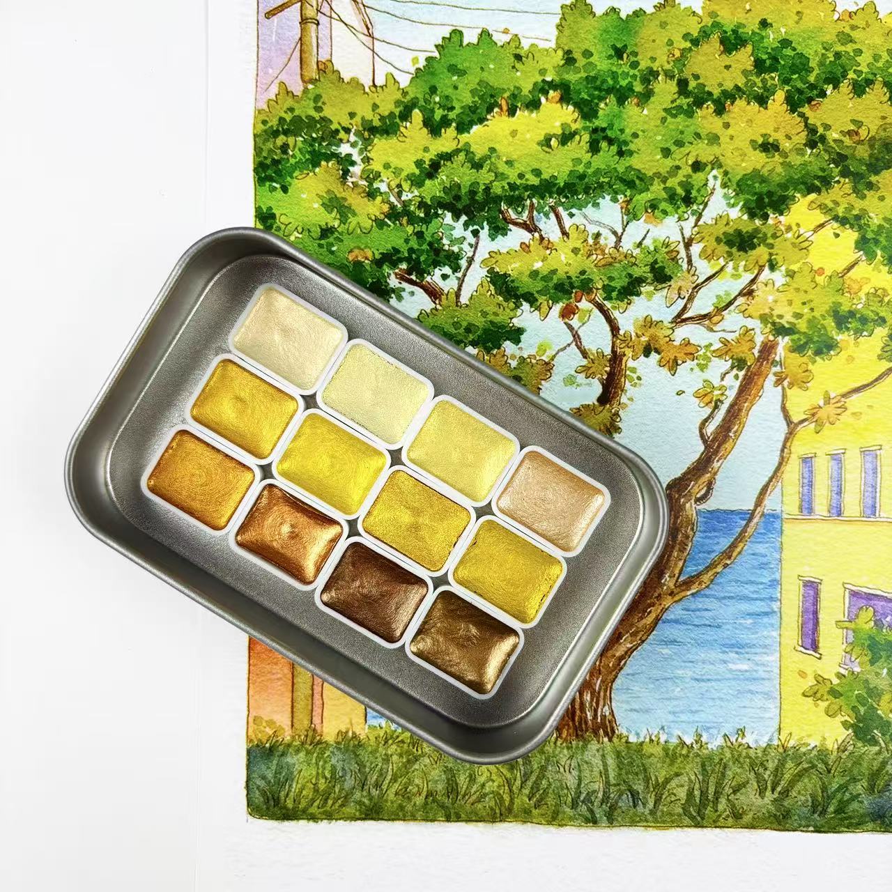 Kompletny zestaw profesjonalny – Watercolor Paint Set Solid Pigment recenzja i cena